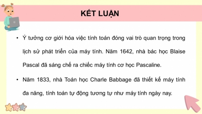Soạn giáo án điện tử Tin học 8 KNTT Bài 1: Lược sử công cụ tính toán