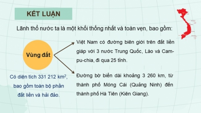 Soạn giáo án điện tử Địa lí 8 CTST Bài 1: Đặc điểm vị trí địa lí và phạm vi lãnh thổ