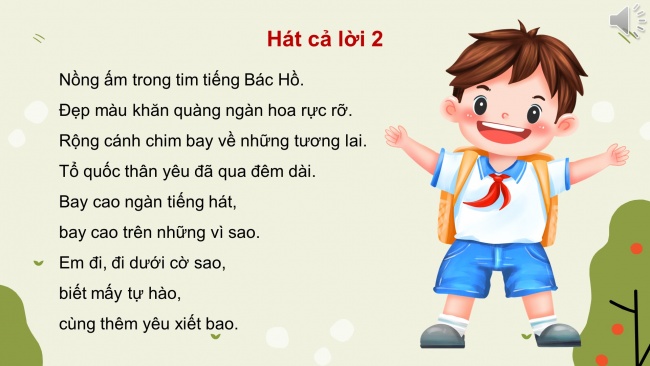 Soạn giáo án điện tử âm nhạc 4 CTST CĐ1 Tiết 2: Hát; Nhạc cụ tiết tấu; Lí thuyết âm nhạc