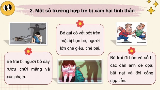 Soạn giáo án điện tử HĐTN 4 CTST bản 1 CĐ2 - Tuần 7: Nhận diện những hành vi xâm hại tinh thần - Cách phòng tránh bị xâm hại tinh thần