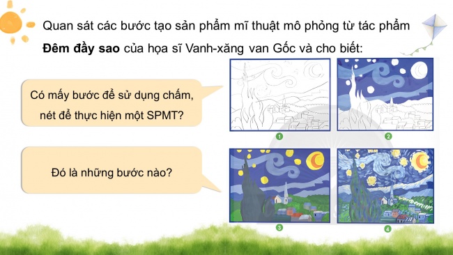 Soạn giáo án điện tử mĩ thuật 4 CTST bản 2 Bài 1: Chấm, nét và sự biến thể của nét