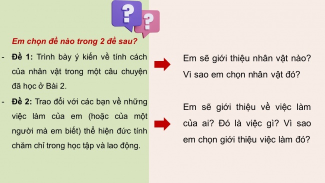 Soạn giáo án điện tử tiếng việt 4 cánh diềuBài 2 Viết 3: Trả bài viết đoạn văn về một nhân vật; Nói và nghe 2: Trao đổi: Chăm học, chăm làm