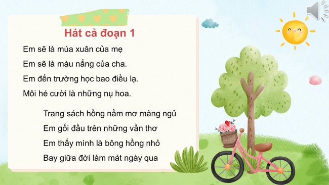 Soạn giáo án điện tử âm nhạc 4 cánh diều Tiết 1: Hát: Em là bông hồng nhỏ