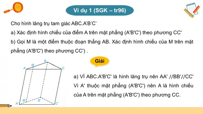 Soạn giáo án điện tử toán 11 KNTT Bài 14: Phép chiếu song song