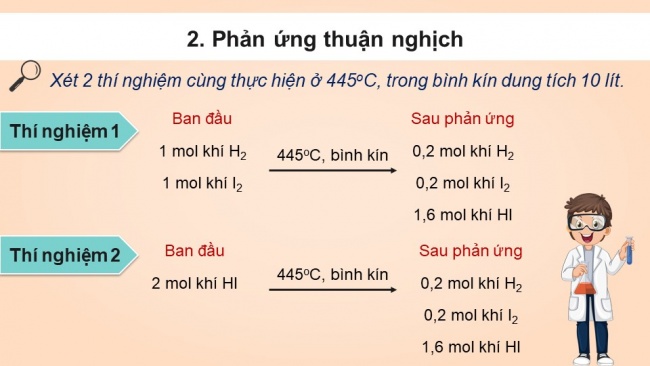 Soạn giáo án điện tử hóa học 11 KNTT Bài 1: Khái niệm về cân bằng hoá học