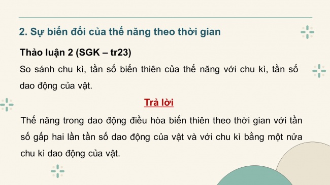 Soạn giáo án điện tử vật lí 11 CTST Bài 3: Năng lượng trong dao động điều hoà