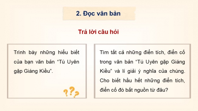 Soạn giáo án điện tử ngữ văn 11 CTST Bài 3 Đọc 2: Tú Uyên gặp Giáng Kiều