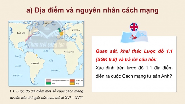 Soạn giáo án điện tử Lịch sử 8 CTST Bài 1: Các cuộc cách mạng tư sản ở châu Âu và Bắc Mỹ (P1)