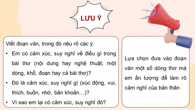 Soạn giáo án điện tử Ngữ văn 8 CD Bài 2 Viết 1: Viết đoạn văn ghi lại cảm nghĩ sau khi đọc một bài thơ sáu chữ, bảy chữ