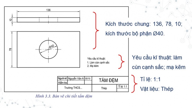 Soạn giáo án điện tử Công nghệ 8 CD Bài 3: Bản vẽ chi tiết