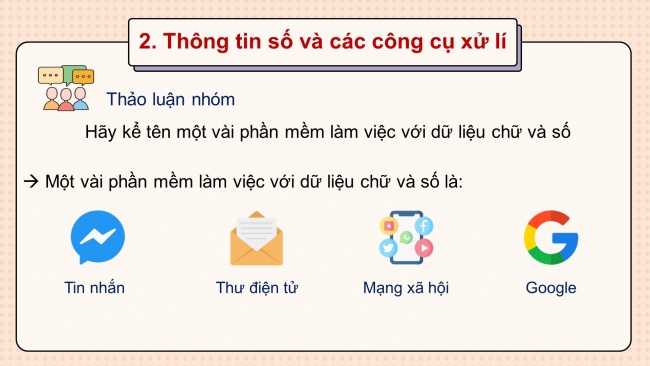 Soạn giáo án điện tử Tin học 8 CD Chủ đề C Bài 1: Dữ liệu số trong thời đại thông tin