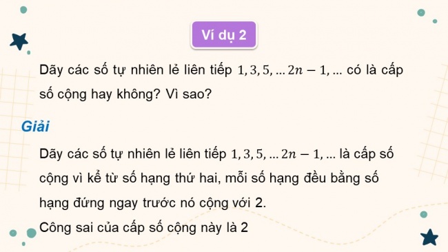 Soạn giáo án điện tử toán 11 Cánh diều Bài 2: Cấp số cộng