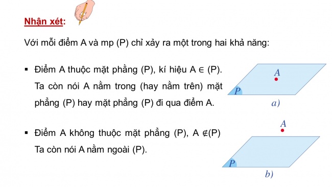 Soạn giáo án điện tử toán 11 Cánh diều Bài 1: Đường thẳng và mặt phẳng trong không gian