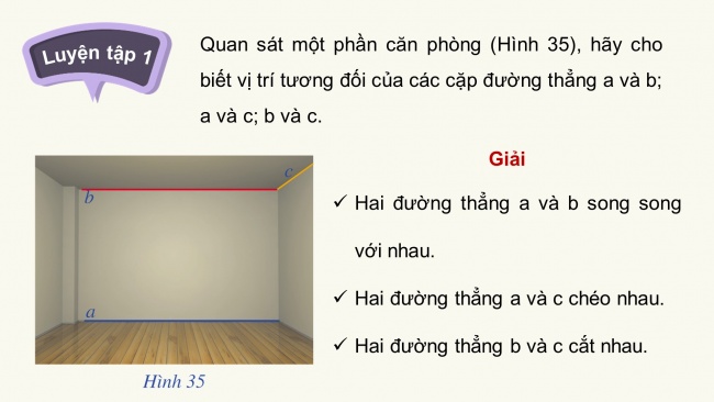 Soạn giáo án điện tử toán 11 Cánh diều Bài 2: Hai đường thẳng song song trong không gian