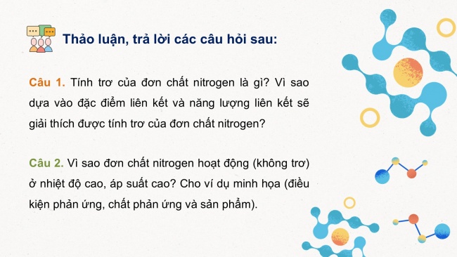 Soạn giáo án điện tử hóa học 11 Cánh diều  Bài 4: Đơn chất nitrogen