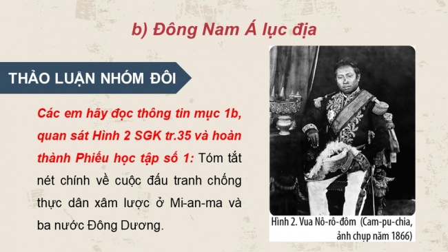 Soạn giáo án điện tử lịch sử 11 Cánh diều Bài 6: Hành trình đi đến độc lập dân tộc ở Đông Nam Á (P1)