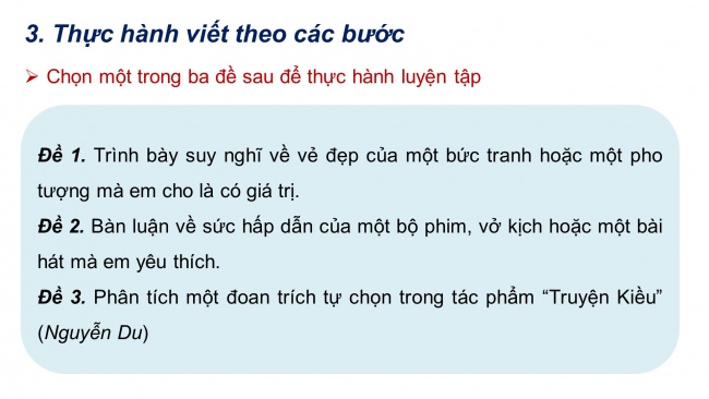 Soạn giáo án điện tử ngữ văn 11 Cánh diều  Bài 2 Viết: Viết bài nghị luận về một tác phẩm nghệ thuật