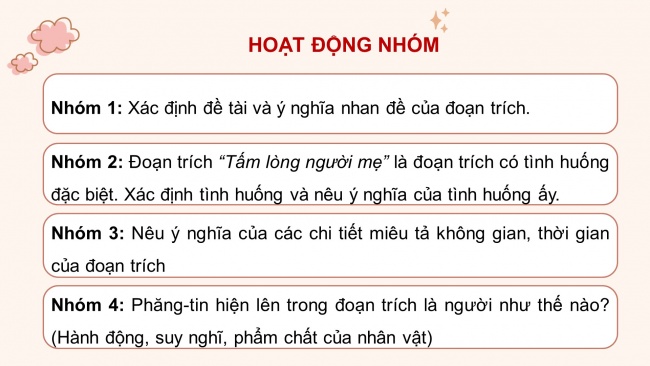 Soạn giáo án điện tử ngữ văn 11 Cánh diều Bài 3 Đọc 3: Tấm lòng người mẹ