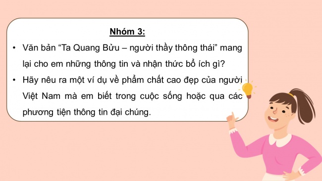 Soạn giáo án điện tử ngữ văn 11 Cánh diều Bài 4 Đọc 2: Tạ Quang Bửu - người thầy thông thái