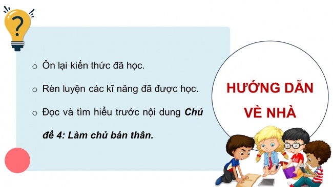 Soạn giáo án điện tử HĐTN 8 CD Chủ đề 3 - HĐGDTCĐ: Đánh giá cuối chủ đề