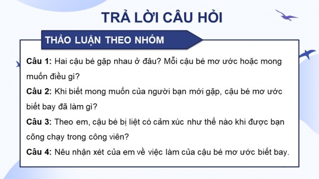 Soạn giáo án điện tử tiếng việt 4 KNTT Bài 30 Đọc Cánh chim nhỏ