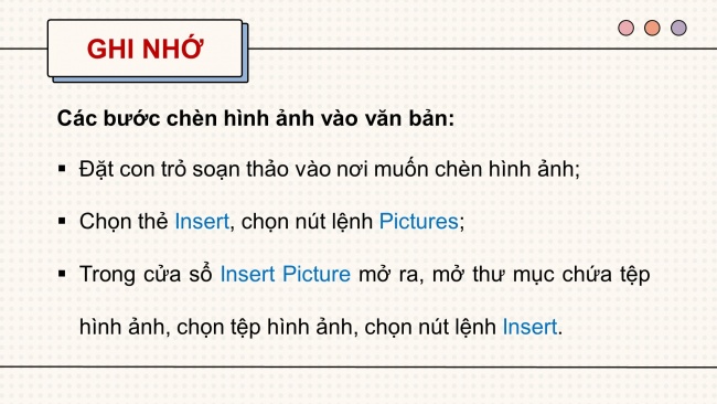 Soạn giáo án điện tử tin học 4 CTST Bài 8: Chèn hình ảnh, sao chép, di chuyển, xoá văn bản