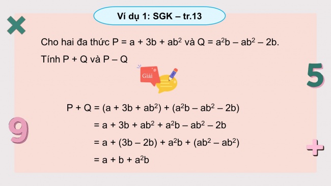 Soạn giáo án điện tử Toán 8 CTST Chương 1 Bài 2: Các phép toán với đa thức nhiều biến