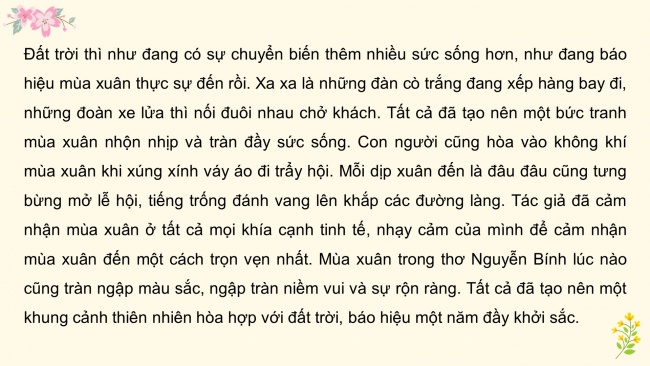 Soạn giáo án điện tử Ngữ văn 8 CTST Bài 2 Đọc 3: Mưa xuân II