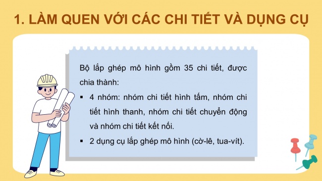 Soạn giáo án điện tử công nghệ 4 KNTT bài 7: Giới thiệu bộ lắp ghép mô hình kĩ thuật