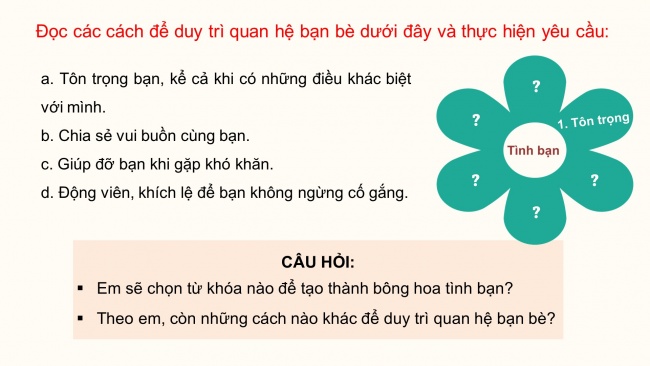 Soạn giáo án điện tử đạo đức 4 KNTT Bài 7: Duy trì quan hệ bạn bè