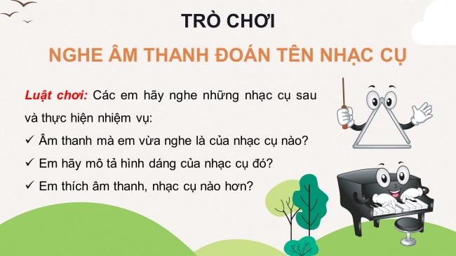 Soạn giáo án điện tử âm nhạc 4 CTST CĐ2 Tiết 2: Ôn tập bài hát; Nhạc cụ