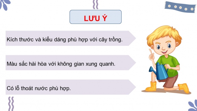 Soạn giáo án điện tử công nghệ 4 CTST Bài 2: Vật liệu, dụng cụ trồng hoa và cây cảnh trong chậu