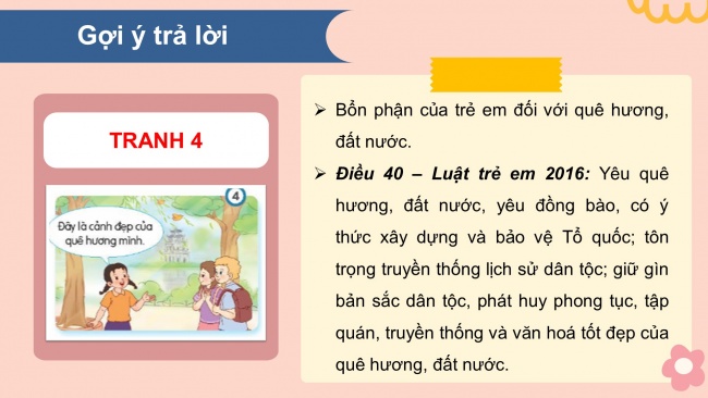 Soạn giáo án điện tử đạo đức 4 CTST bài 12: Bổn phận của trẻ em