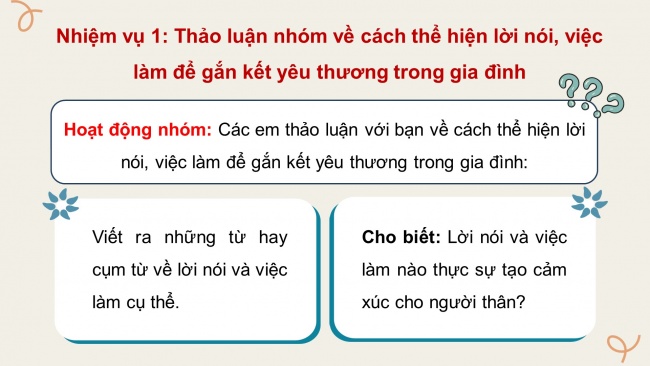 Soạn giáo án điện tử HĐTN 4 CTST bản 2 Tuần 5: HĐGDTCĐ - Gắn kết yêu thương trong gia đình