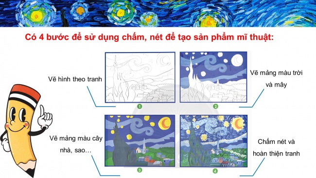 Soạn giáo án điện tử mĩ thuật 4 CTST bản 2 Bài 1: Chấm, nét và sự biến thể của nét