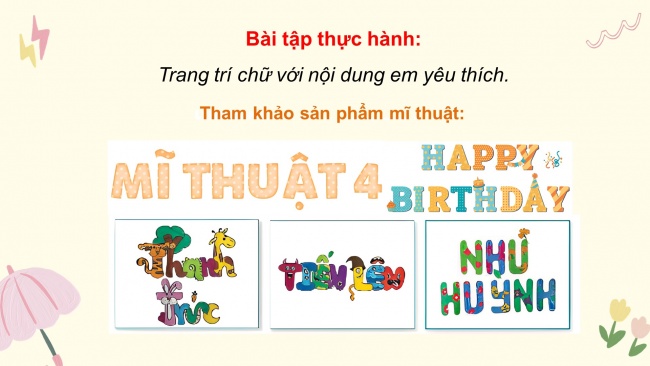 Soạn giáo án điện tử mĩ thuật 4 CTST bản 2 Bài 7: Chữ trang trí