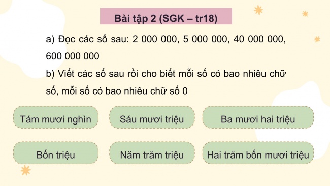 Soạn giáo án điện tử toán 4 cánh diều Bài 6: Các số có nhiều chữ số