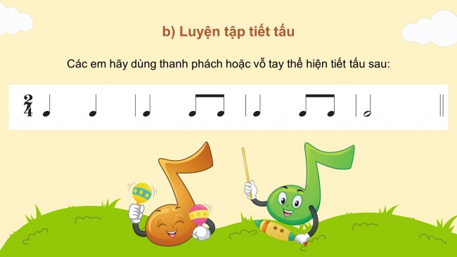 Soạn giáo án điện tử âm nhạc 4 cánh diều Tiết 8: Đọc nhạc: Bài đọc nhạc số 1; Vận dụng