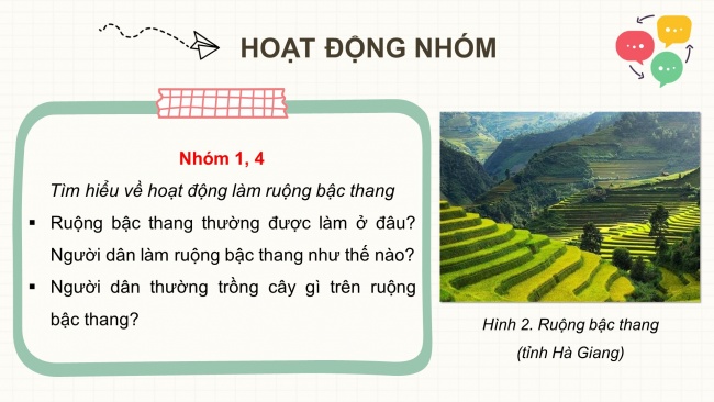 Soạn giáo án điện tử lịch sử và địa lí 4 cánh diều Bài 4: Dân cư, hoạt động sản xuất và một số nét văn hoá ở vùng Trung du và miền núi Bắc Bộ