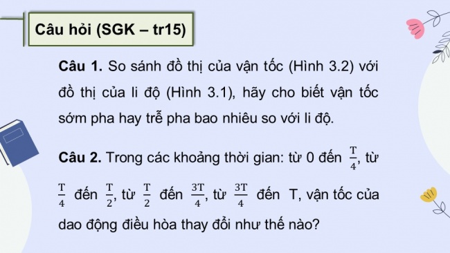 Soạn giáo án điện tử vật lí 11 KNTT Bài 3: Vận tốc, gia tốc trong dao động điều hoà