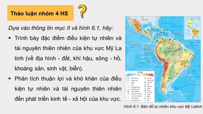 Soạn giáo án điện tử địa lí 11 KNTT Bài 6: Vị trí địa lí, điều kiện tự nhiên, dân cư và xã hội khu vực Mỹ La tinh (Phần 1)