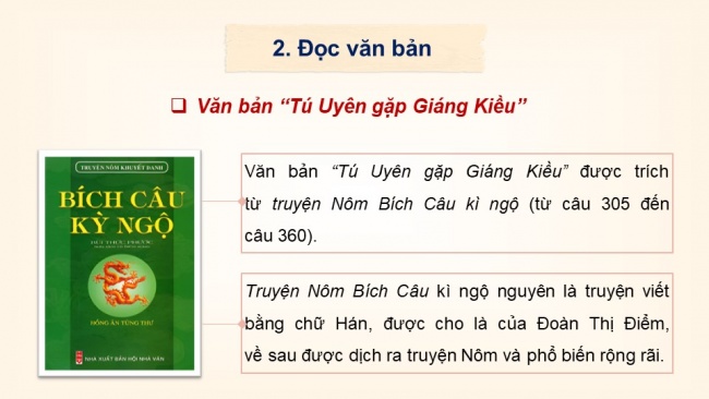 Soạn giáo án điện tử ngữ văn 11 CTST Bài 3 Đọc 2: Tú Uyên gặp Giáng Kiều