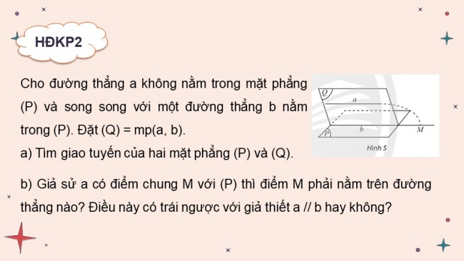 Soạn giáo án điện tử toán 11 CTST Bài 3: Đường thẳng và mặt phẳng song song