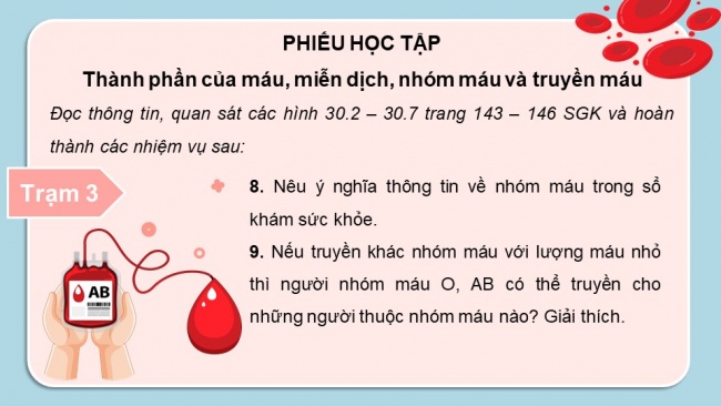 Soạn giáo án điện tử KHTN 8 CD Bài 30: Máu và hệ tuần hoàn ở người