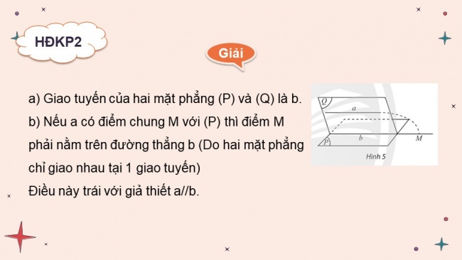 Soạn giáo án điện tử toán 11 CTST Bài 3: Đường thẳng và mặt phẳng song song