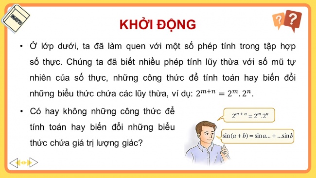 Soạn giáo án điện tử toán 11 Cánh diều Bài 2: Các phép biến đổi lượng giác