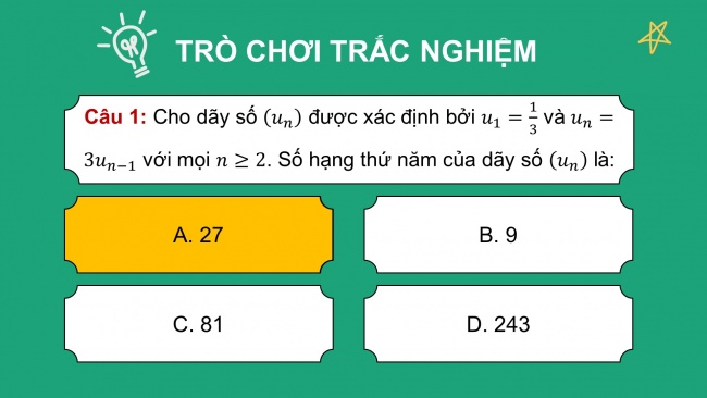 Soạn giáo án điện tử toán 11 Cánh diều: Bài tập cuối chương 2