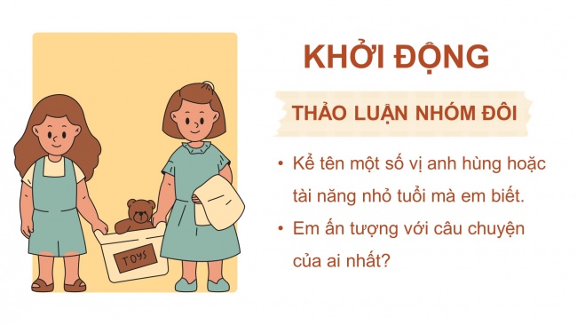 Soạn giáo án điện tử tiếng việt 4 CTST CĐ 3 Bài 2 Nói và nghe: Nói về một anh hùng hoặc một tài năng nhỏ tuổi