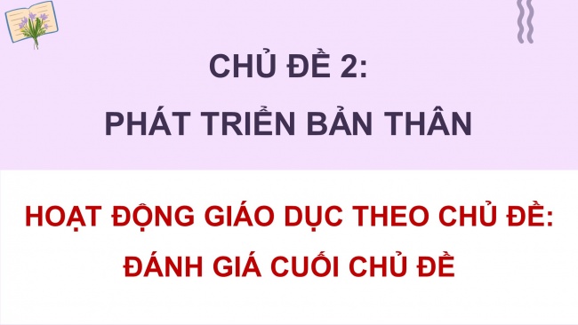 Soạn giáo án điện tử HĐTN 8 CD Chủ đề 2 - HĐGDTCĐ: Đánh giá cuối chủ đề