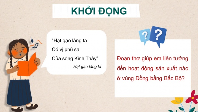 Soạn giáo án điện tử lịch sử và địa lí 4 KNTT bài 9: Dân cư và hoạt động sản xuất ở vùng Đồng bằng Bắc Bộ